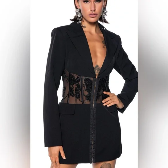 AKIRA | Jackets & Coats | Nwt Akira Black Hand Beaded Mesh Corset Blazer Size L | Poshmark AKIRA | Jackets & Coats | Nwt Akira Black Hand Beaded Mesh Corset Blazer Size L | Poshmark